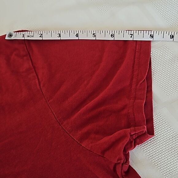 Champs Men's Cotton Logo Short Sleeves T-shirt Medium Ruby Red/White - Picture 9 of 16